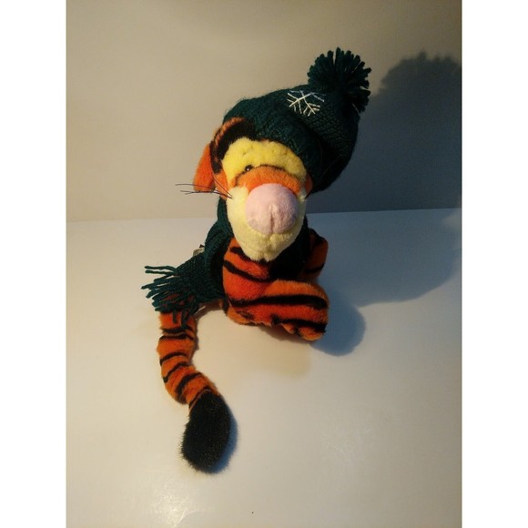Disney Tigger The Tiger Plush Ornament Green Hat Green Scarf Boyd's Bears W/Tags - Picture 1 of 7